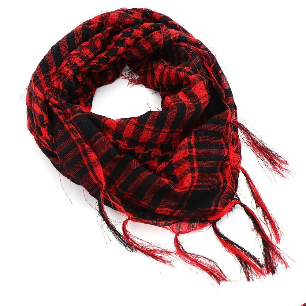 Scarves Fashion Outdoor Hiking Military Arab Tactical Desert Scarf Army Headshawl With Tassel For Men Women Bandana Mask Drop Delive Dhtiu
