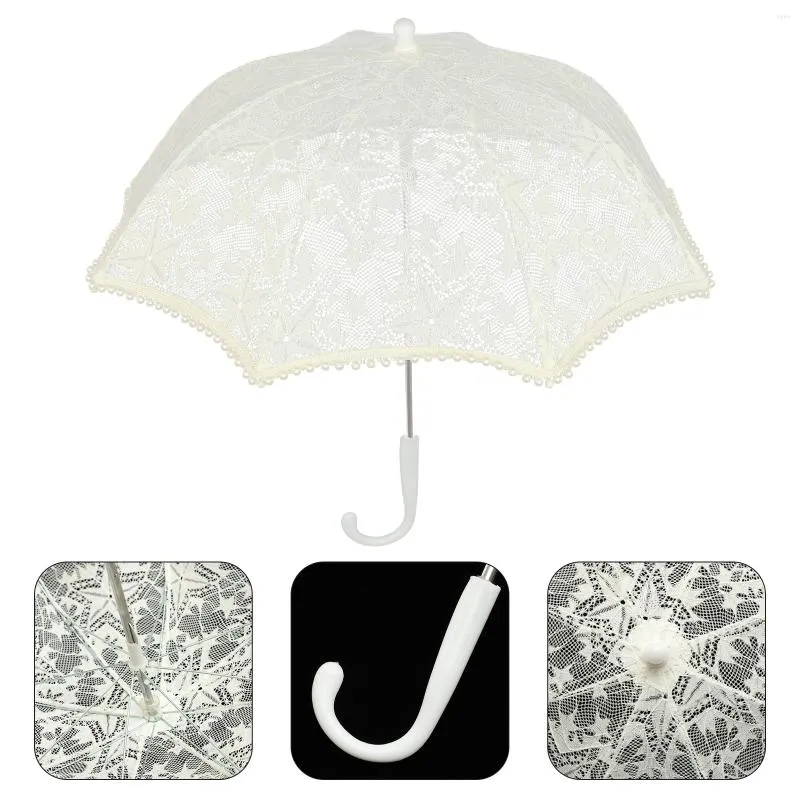 Parapluies fille tenues dentelle parapluie plage nécessités vacances prendre bain mariée blanc fer Parasol mariée marié mariage enfant