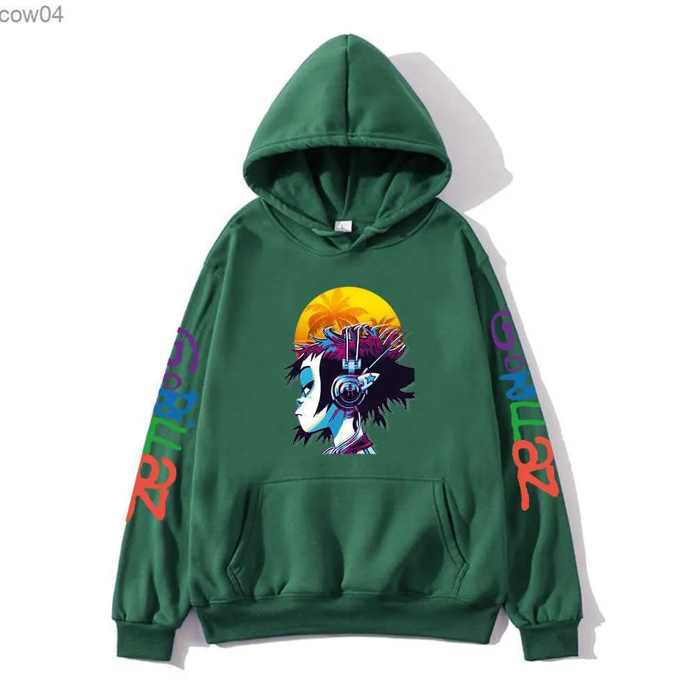 Gorillaz Hoodies Music Band Graphic Sweatshirts Kids Retro Sunrise