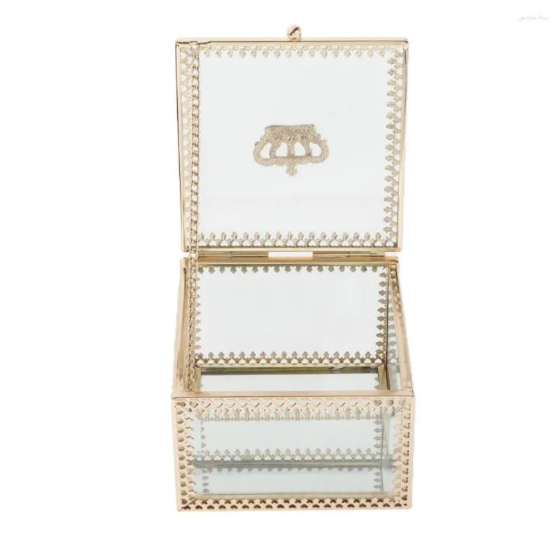 Smyckespåsar Clear Clear Cosmetics Organizer Box Holder for Earring Christmas Presents