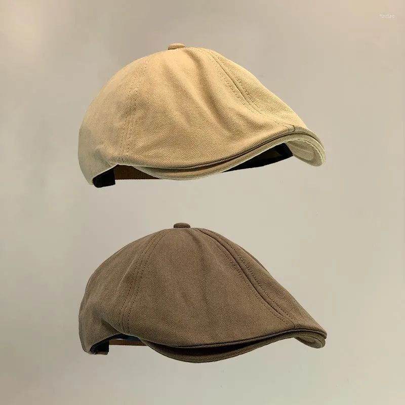 Berets 2023 Top Quality Cotton Blank Black British Artist Boina Mujer Baret Dames Muts Sombrero Hombre Octagonal Flat Hat