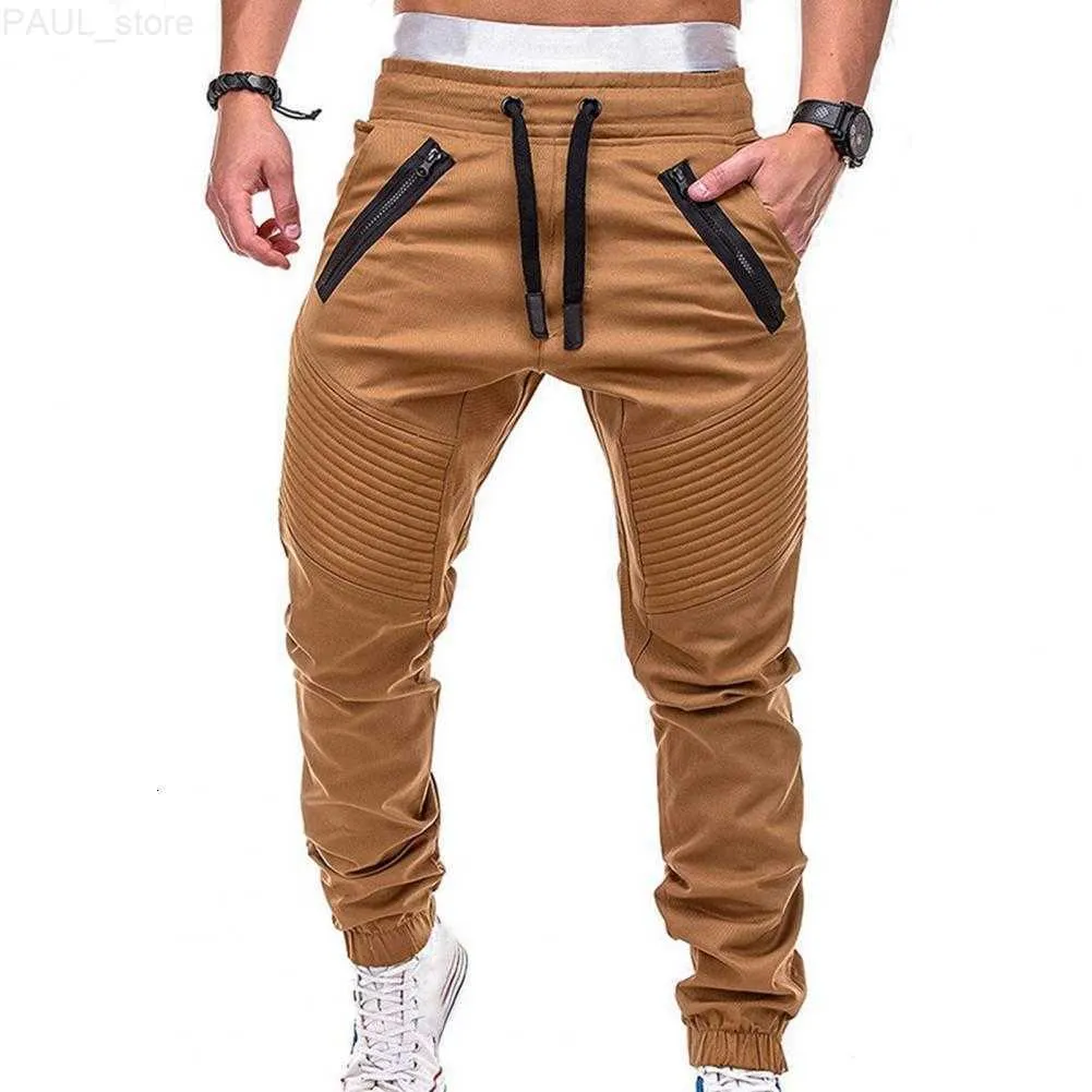 メンズメンズジーンズの服スタイリッシュなドローストリング調整可能なポケットパンツズボンストライプジョギング221123 L230724