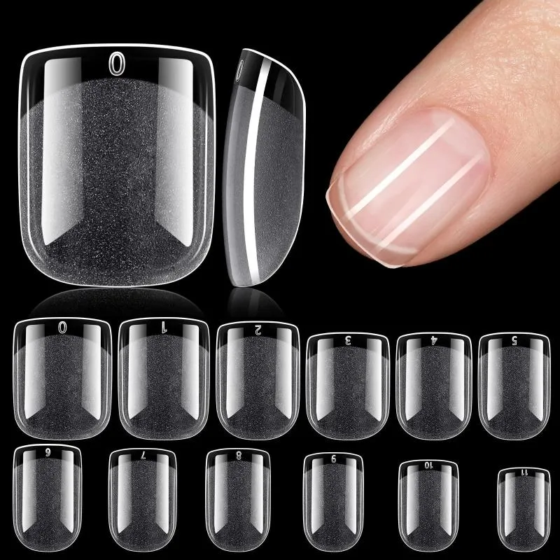 False Nails 120 Pcs Press On Pre-shape Extra Short Square Gel Nail Tips Full Cover Acrylic Extension Tools