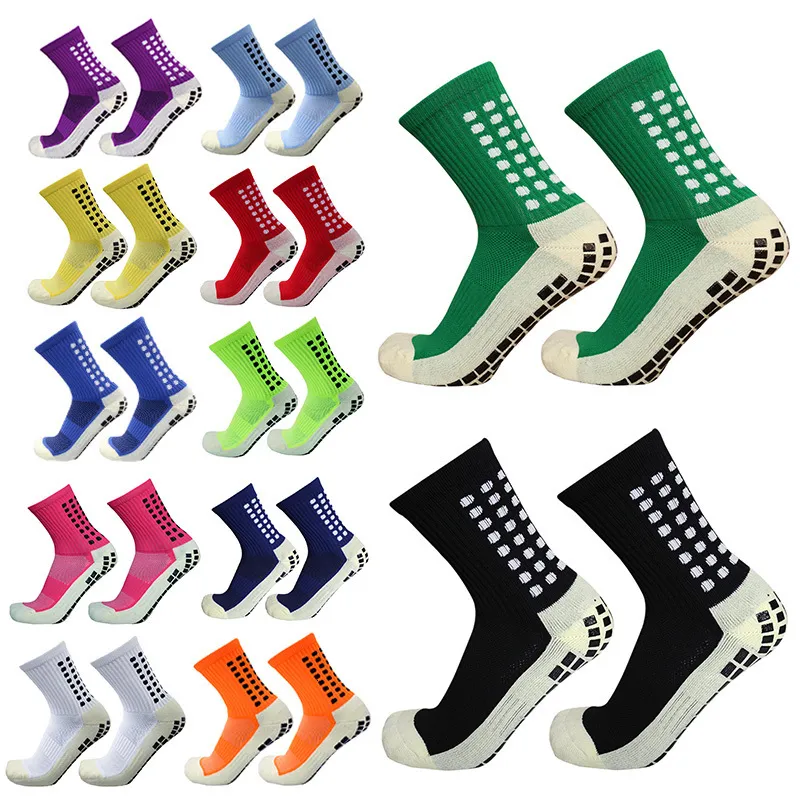 Chaussettes de sport 12 paires de chaussettes de football pour hommes et femmes fond en silicone antidérapant football rugby 230720