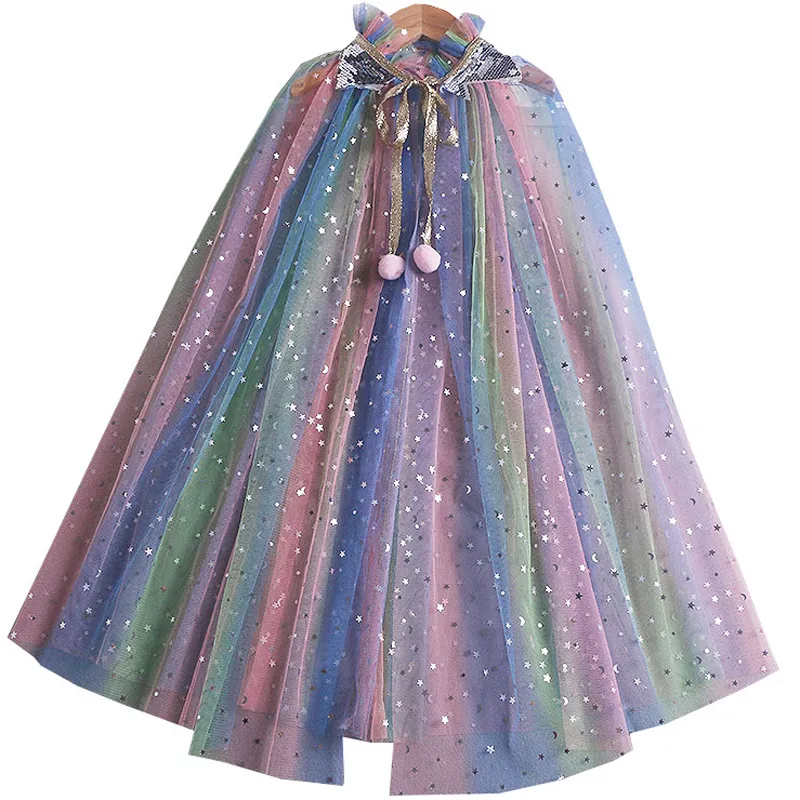 العلامة التجارية Girl Princess Dresses Party Companting requin Tulle Cape Cloaks Halloween Dress Up Mantle for Performance Dropship