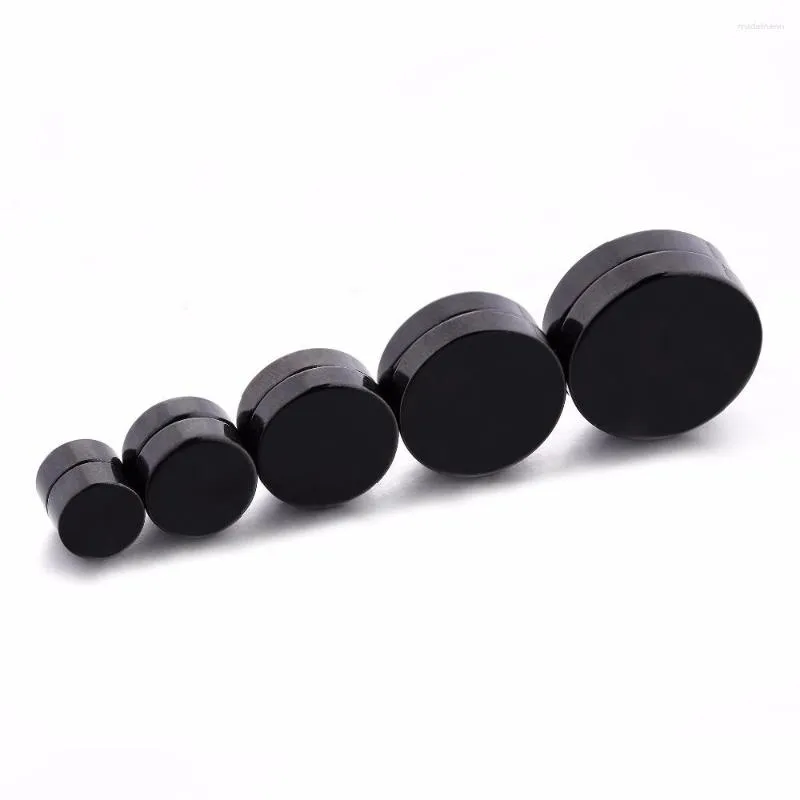 Stud Earrings Black Magnet Earring Unisex Fashion Jewelry No Piercing Magnetic Fake Ear Plug For Men Women 4PCS