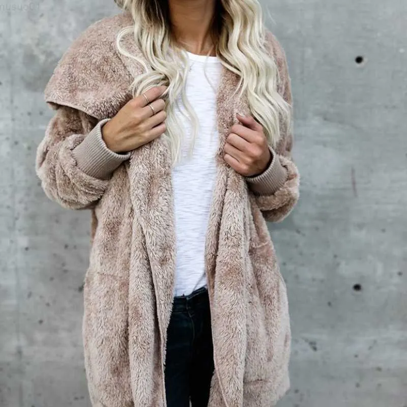 Women s Jackets Women Jacket Fashion Solid Color Open Stitch Winter Coat Jackets Female Long Sleeve Fashion Casual Thicken Double Sides Coats L230724