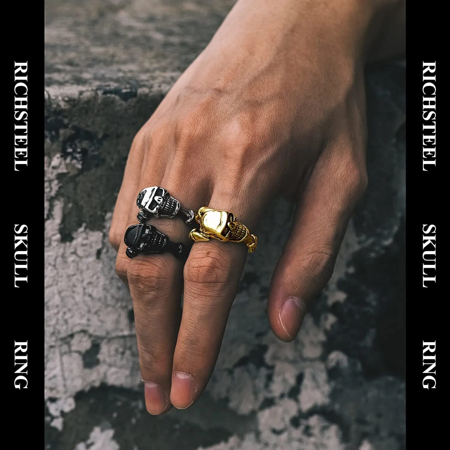 Amazon.com: ZMANYIJEW Vintage Gold Silver Ring Set for Men Fake Gold Rings  Punk Silver Chunky Rings Gold Chunky Stackable Ring Set Male Pirate Rings  (gold) : Clothing, Shoes & Jewelry