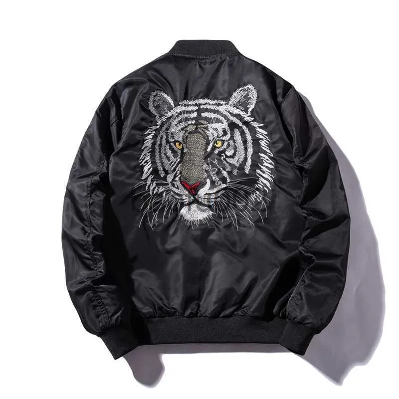 Men's Jackets Mens Bomber Jacket Feather Embroidered tiger Flight Jackets Pilot Air Force Military Motorcycle Jacket Coat Men J230724