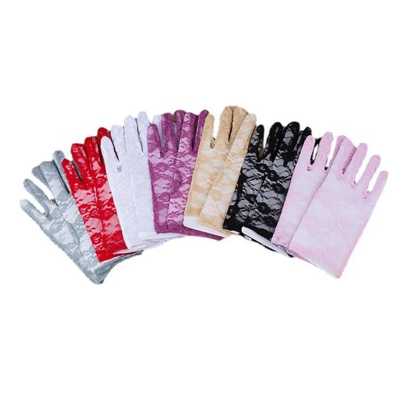 Five Fingers Gloves Sexy Dressy Lace Womens Sunsn Short Fingerless Driving Spring Summer Mittens Accessories Drop Delivery Fashion H Dhocf