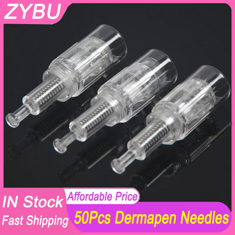 50 Pcs Derma Pen Needle Cartridges Screw Port Replacement Head Micro-needling Pen 12/24/36/42 Nano Tips MTS Head Meso Therapy Use