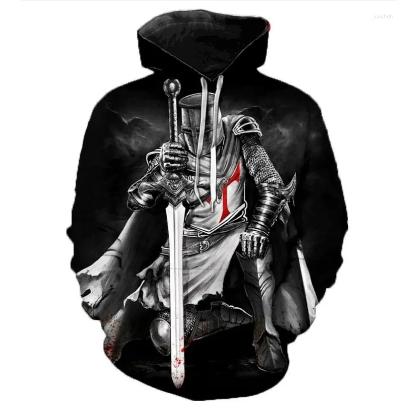 Mannen Hoodies Tempeliers 3D Gedrukt Mannen Mode Toevallige Lange Mouwen Hooded Sweatshirts Streetwear Oversized Trui Bovenkleding