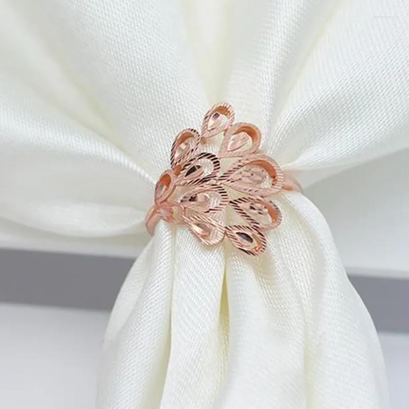 Cluster Ringen 585 Paars Goud 14K Rose Pauw Voor Vrouwen Opening In Hollow Ontwerp Elegante Charme Sieraden Moederdag gift