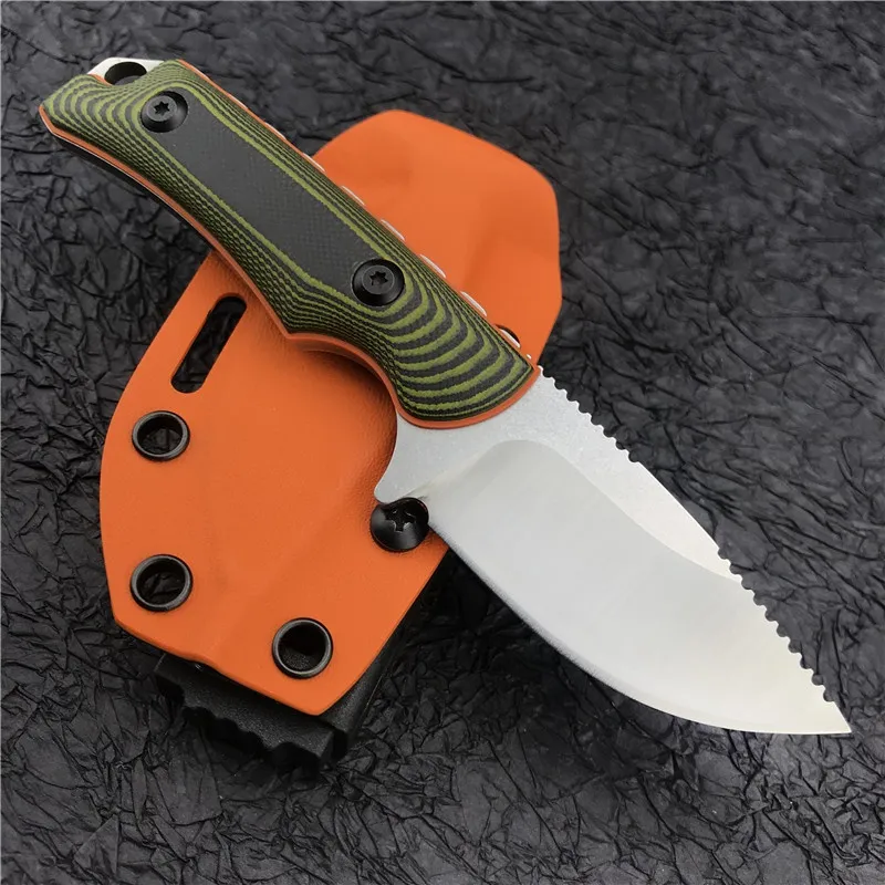 BM 15017 Hunter Fixed Blade Knife 2.79 '' S90V Drop Point Orange G10 Handtag / trähandtag utomhus camping Taktisk EDC Pocket Knife BM 15002 15006 15500 15700 15600 162