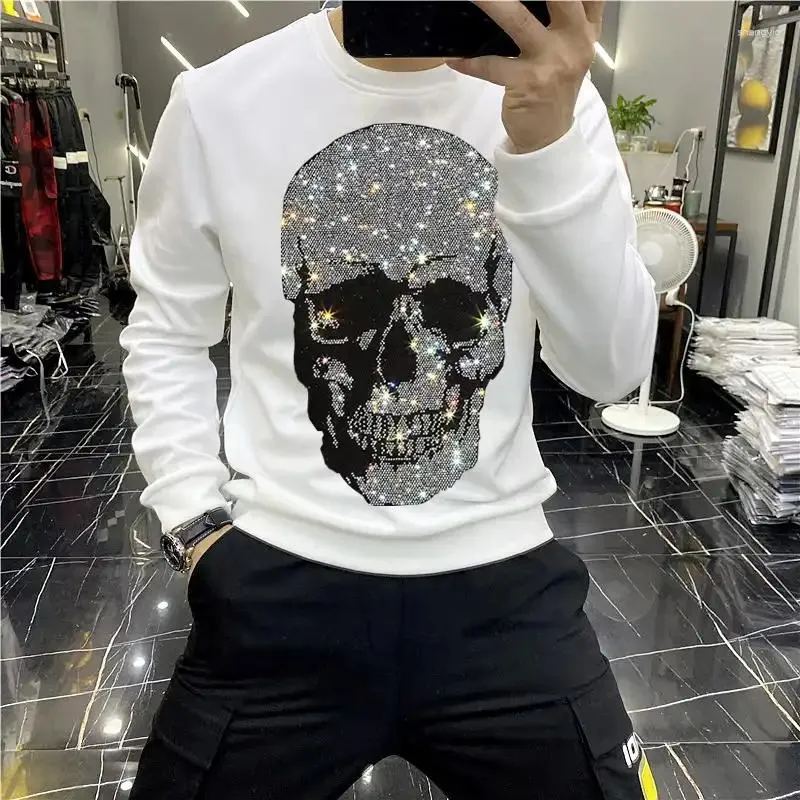 Hommes Hoodies Homme À Capuche Strass Alien Casual Sweat Mode Sweat À Capuche Polaire Chaud Streetwear Haute Qualité Hommes Vêtements Hiver Automne