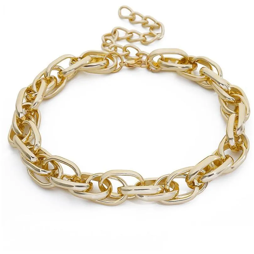 Цепи персонализированная мода Большое ретро -ожерелье для женщин скручивание золота