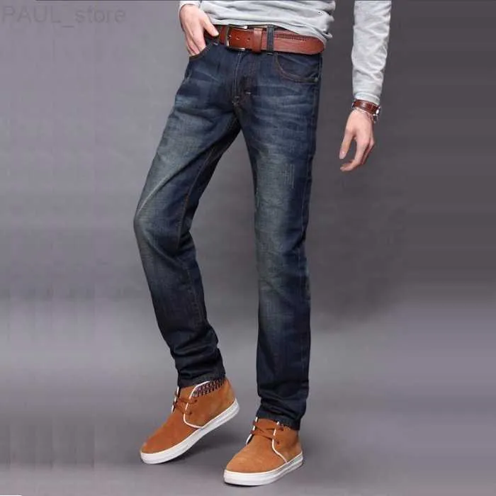 Hommes JEANS Hommes Jeans Denim Long Pantalon Seluar Panjang Casual Plus La Taille Pantalon Jean Lelaki Bleu Foncé Régulier L230724