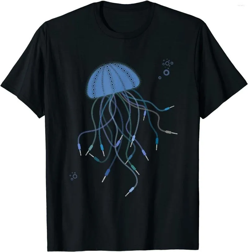 Men's T Shirts Jellyfish Modular Synthesizer Audio Cables O-Neck Cotton Shirt Men Casual Short Sleeve Tees Tops Harajuku Streetwear