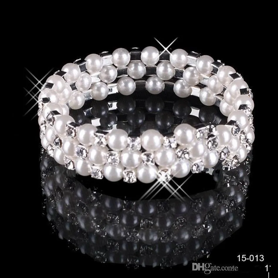 W magazynie Faux Pearl Bransoletę Bridal Jewelry Akcesoria ślubne Lady Prom Evening Party Bridal Bracelets Women Shippin275o