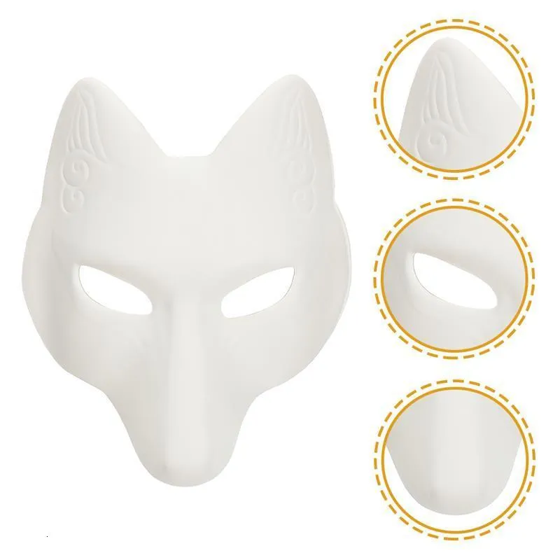 Therian Máscaras Pintura Blanca Máscara De Gato Diy