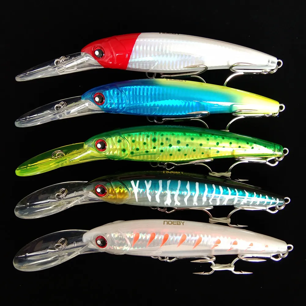 Baits Lures NOEBY 5pcs streamer Minnow fishing bait 16cm 73g 12cm 30g 14cm slow settling follicle hard bait for Parker saline fishing bait 230720