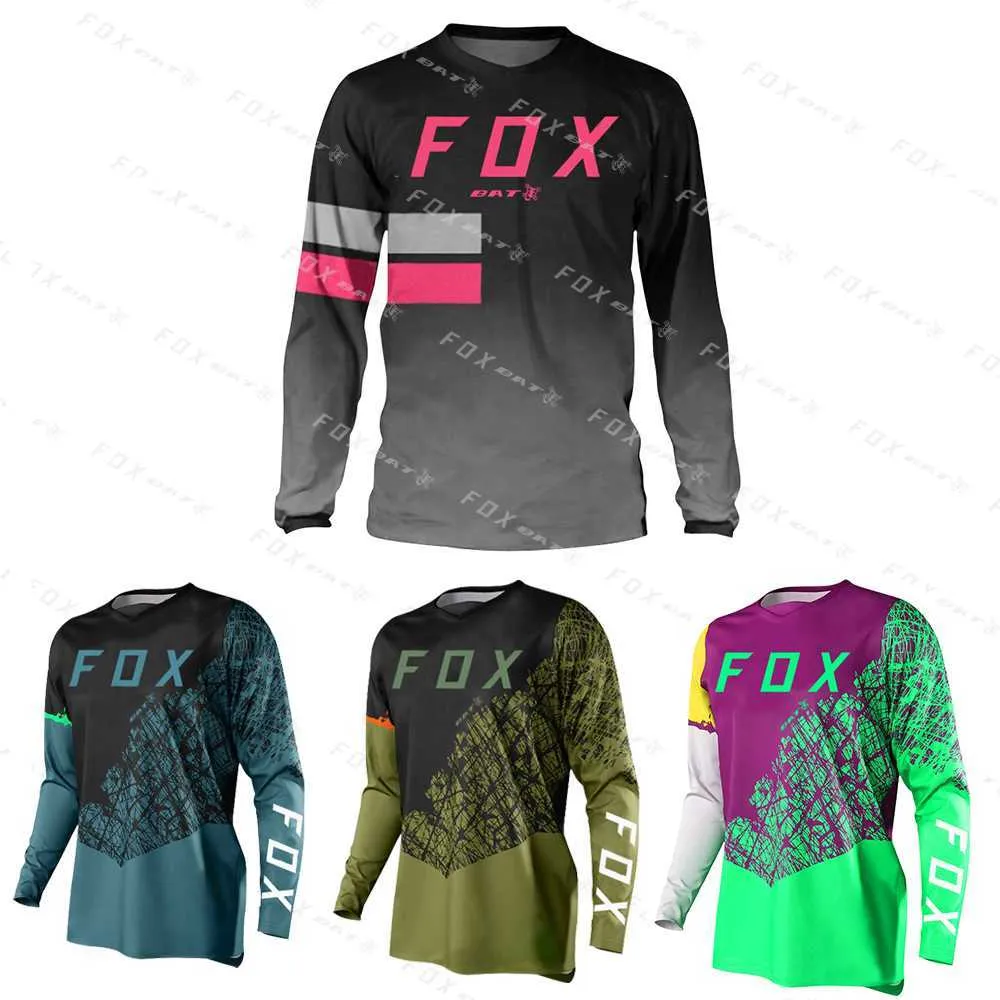 Camisas masculinas de downhill de motocicleta para equipes de mountain bike Bat Fox Camisa de ciclismo Motocross Motocicletas Camisa masculina de downhill
