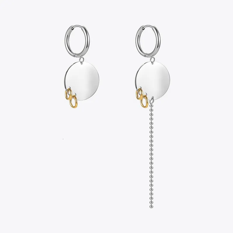 Stud ENFASHION Simple Stainless Steel Colorblock Drop Earrings Irregular length design Muji earrings Fashion jewelry party E221353 230724