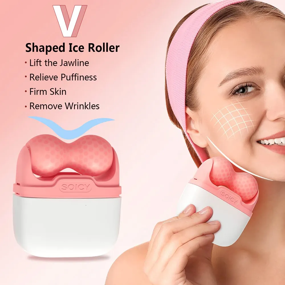 Back Massager Ice Roller for Face Eye 2-in-1 för smärtlindring och mild skada Kall behandling Massage Roller Skin Care Tool 230720