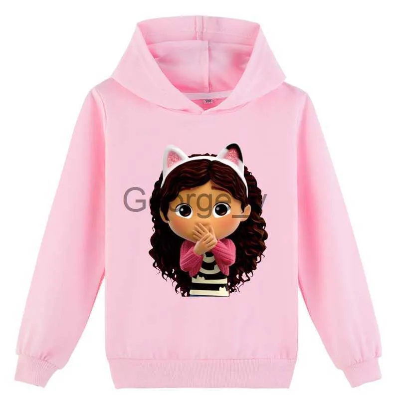 Hoodies Sweatshirts 2022 Frühling Herbst Baby Gabbys Puppenhaus Hoodie Kinder Langarm Mäntel Jungen Cartoon Gabby Katzen Sweatshirts Mädchen Freizeitkleidung J230724