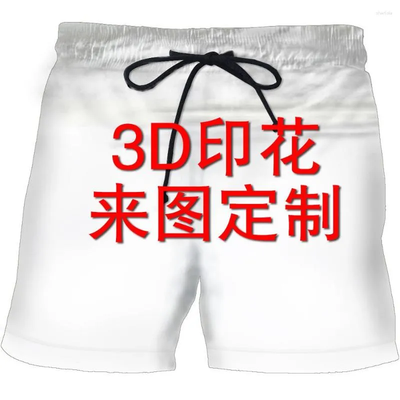 Herrshorts anime karaktär 3d digital tryck anpassade strandbyxor sommar avslappnad sport rak