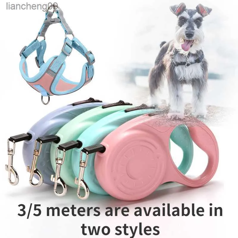 3/5metrar Nylon Infällbar hundkrage för små medelstora stora hundkatter Leasches bly hundtillbehör Roulette Leash Dogs Supplies L230620