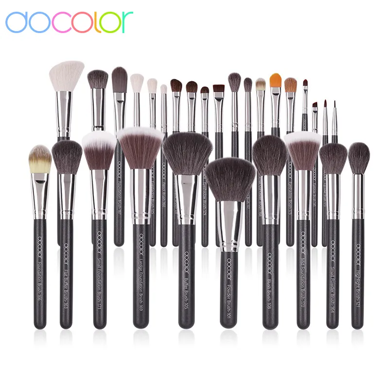 Makeup Tools Docolor Brushes Set 29st Professional Natural Goat Hair Foundation Powder Eyeshadow Blushes Cosmetic With Bag 230725