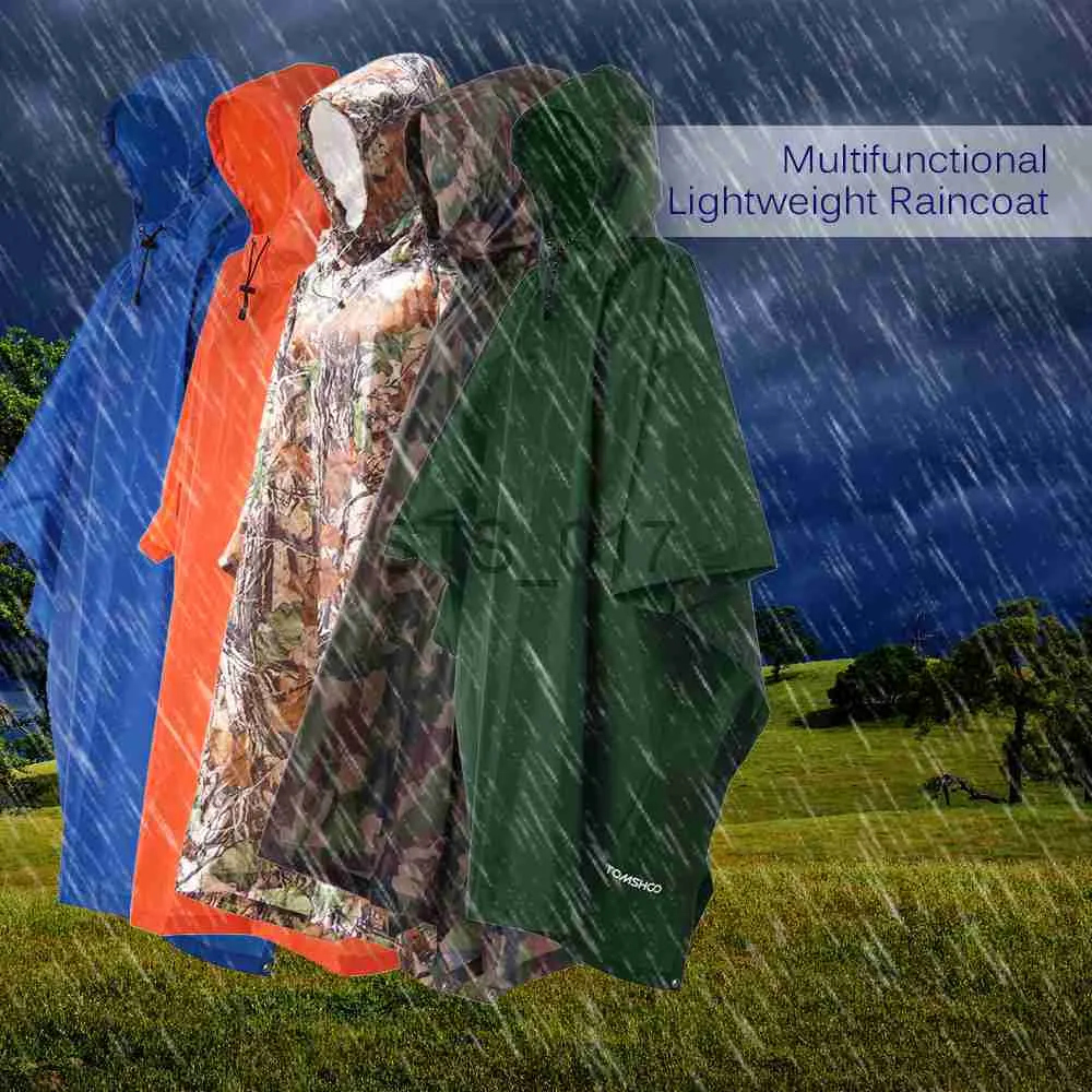 Regenjassen 3 in 1 Regenjas Rugzak Regenhoes Waterdichte regenjas met capuchon Wandelen Fietsen Regenhoes Poncho Outdoor Camping Tent Mat x0724
