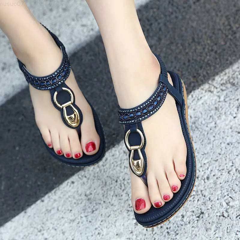 SIKETU Womens Diamond Flat Sandals Casual Comfortable And Soft