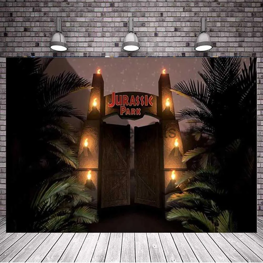 Hintergrundmaterial Fotohintergrund Jurassic World Park Türlampe Dinosaurier Kindergeburtstag Party Dekoration Fotohintergrund Foto Banner Poster x0724