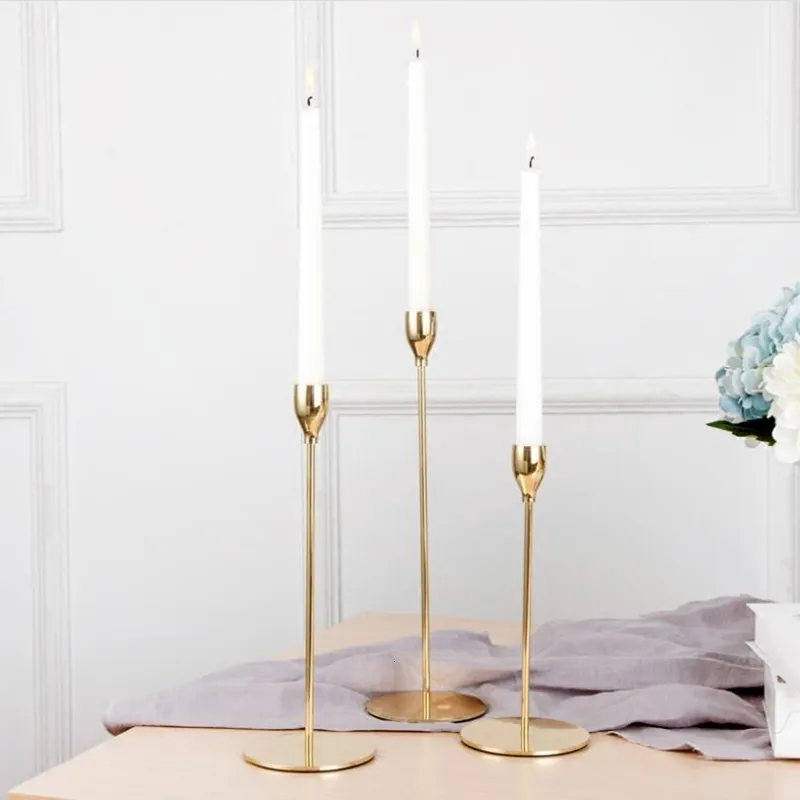 Other Event Party Supplies European Style Metal Candle Holders Simple Wedding Decoration Bar Living Room Decor Home Table Candlestick 230725