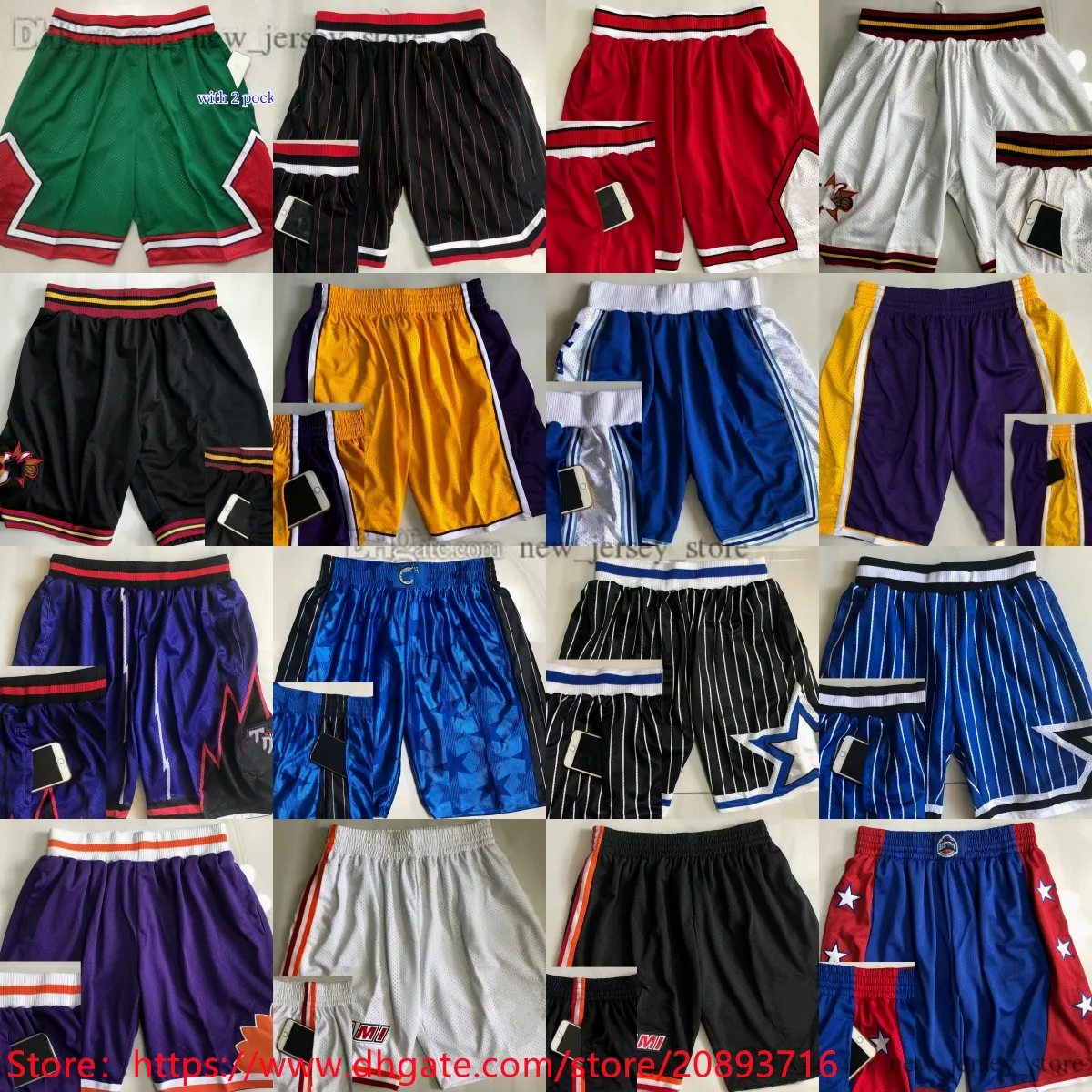 Mitchell e Ness Shorts de basquete com bolso autêntico ponto qualidade retro bolsos curto homem respirável ginásio treinamento praia calças moletom curto