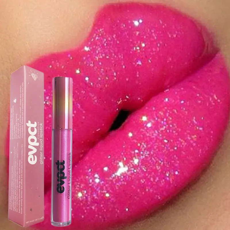 Rossetto Waterproof Diamond Shimmer Glitter Lip Gloss 18 colori Matte Liquid Pearl Color Sexy Make Up 230725