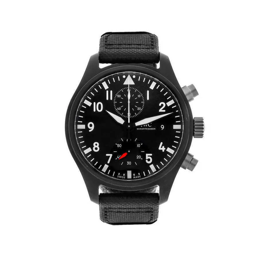 لمشاهدة كلاسيكية فاخرة MEN MEN B2NZ 69RL IWC PILOTS TOP GUN Automatic Black Ceramic STRAP DATE Chrono IW3890-01