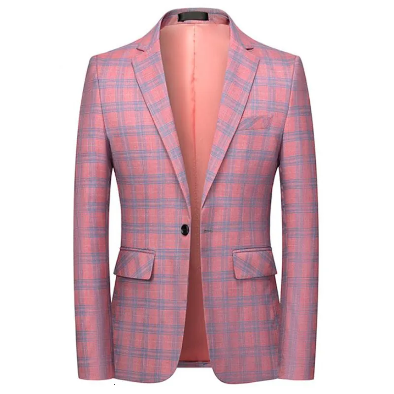 Мужские костюмы Blazers Style Style Top Top Classic Carding Slim Casual Fit Cues Костюма Tweed Jacket Business Plaid Blazer Coats Mens Olde S-6xl 230724