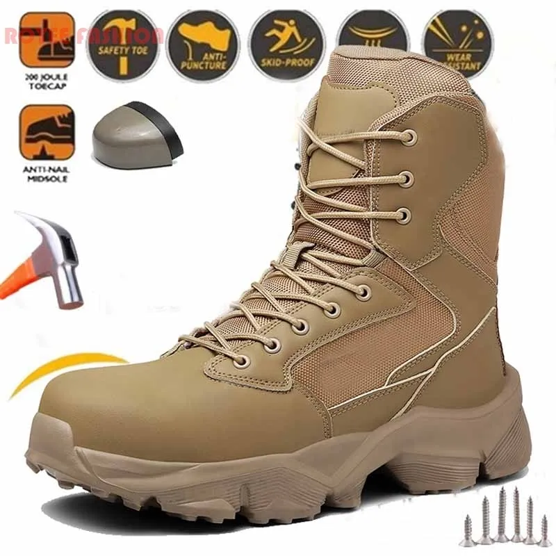 Boots Work Safety Shoes Men Black Shoes Safety Boots for Men Indestructible Work Sneakers Protective Steel Toe Shoe zapatos mujer 230724