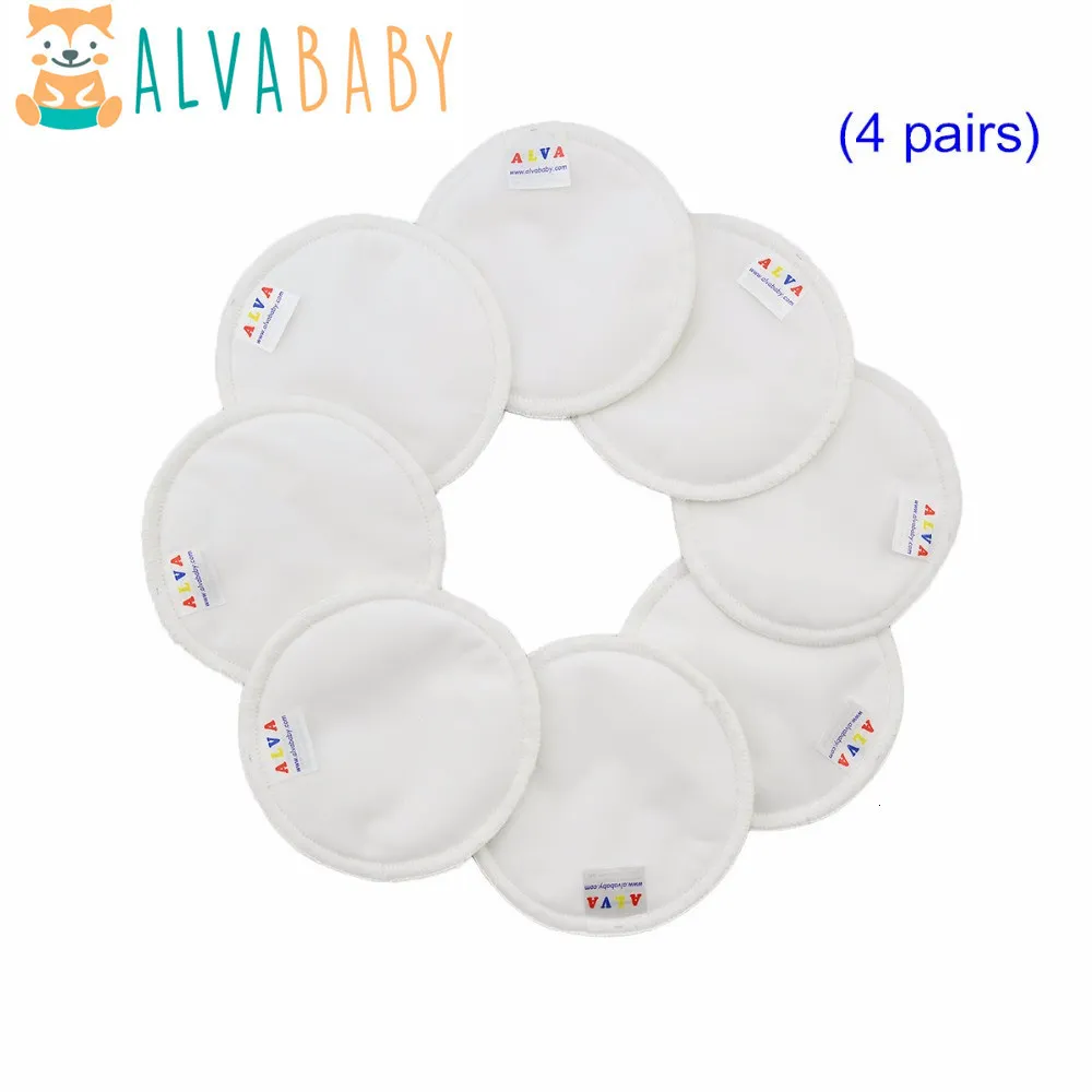 Podkładki piersiowe 8pcs Alvababy wielokrotnego użytku Bamboo Piers Passing Pads dla MUM MALAMALNE PURN PURN PUD BAMBOO PIERSOWE PIERSOWE 230724