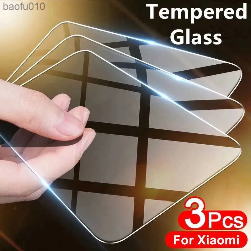 Szkło temperowane 3PCs dla Xiaomi POCO F5 Pro x5 F4 C51 C50 M5 M5S X4 GT M4 C40 F3 MI A2 LITE Protective Telefon Protector L230619