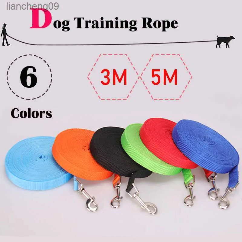 3m 5m小さな中型犬のリーシュペット猫OurDoor Walking Training Long Lead Rope 3 5メートルブラックパピーライントラクションサプライL230620