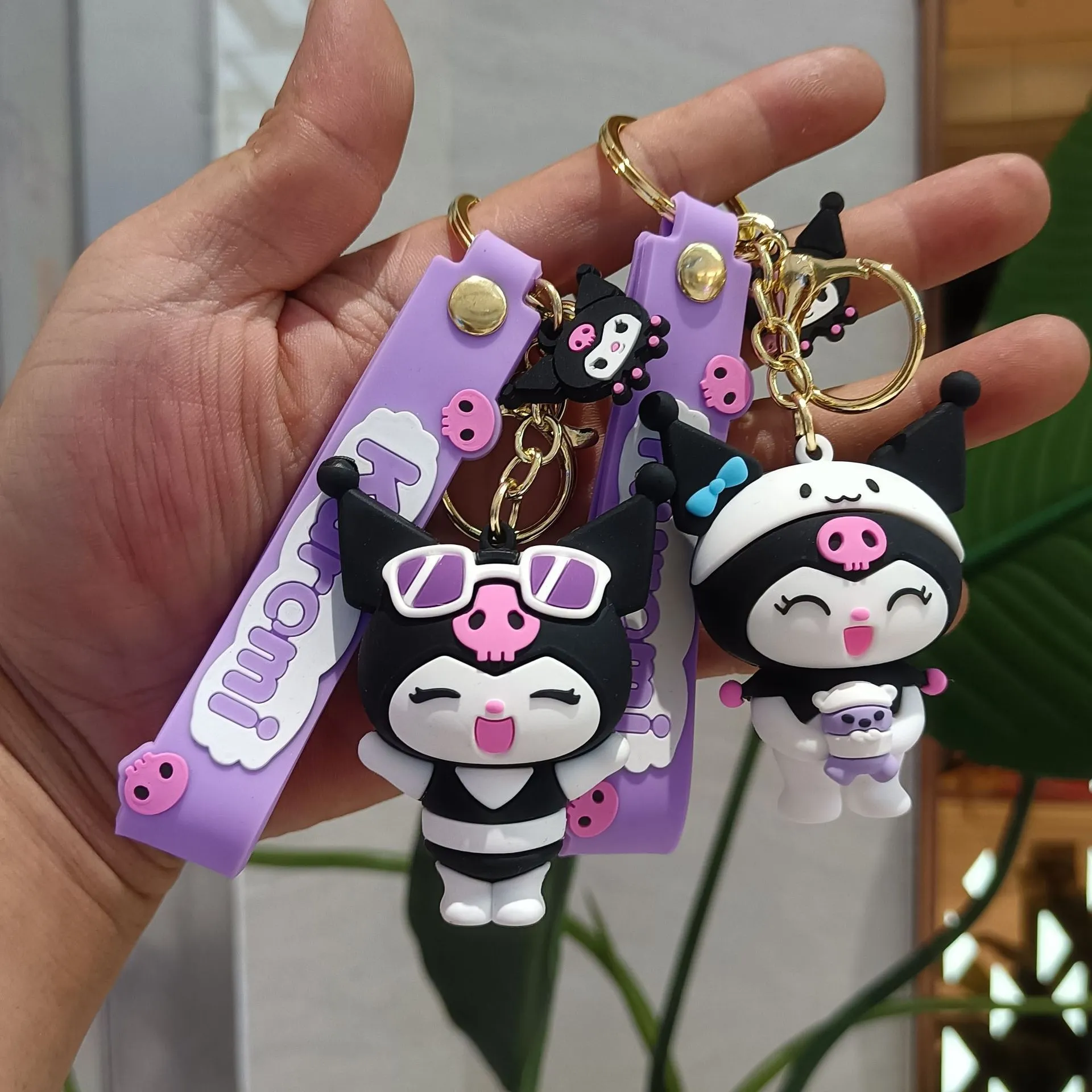 Cartoon Kuromi Keychain Cute Car Keyring Doll Bag Pendant Car Keyholder Creative Bag Charm Accessories Gifts 2288