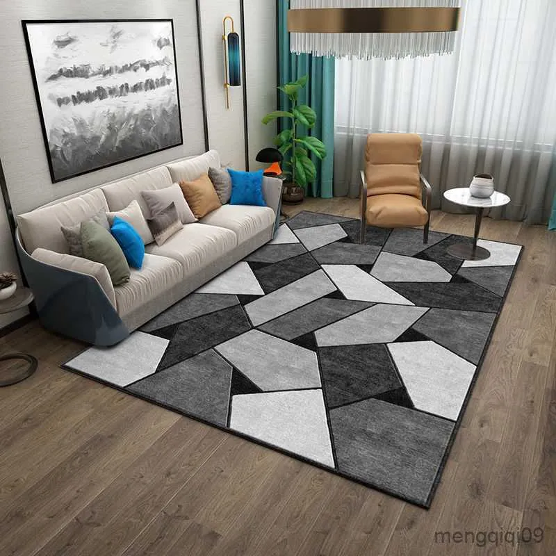 Dywany Nowoczesne luksusowe geometria dywan do dekoracji salonu stół sofa duży obszar dywanika bez poślizgu do dekoracji dywanu rwę r230725