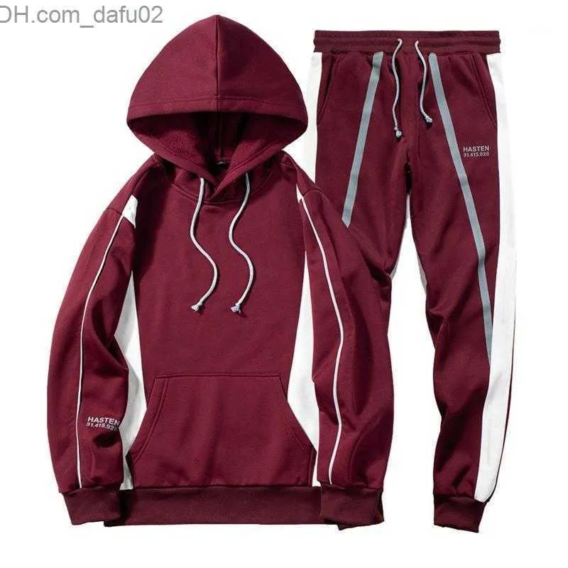 Herrspårmärke Märke Men 2set Piece Winter Hoodie Casual Zipper Jackets Sportwear + Pants Sweatshirt Sports Suit Set Kläder Mäns träningsdräkter Z230725