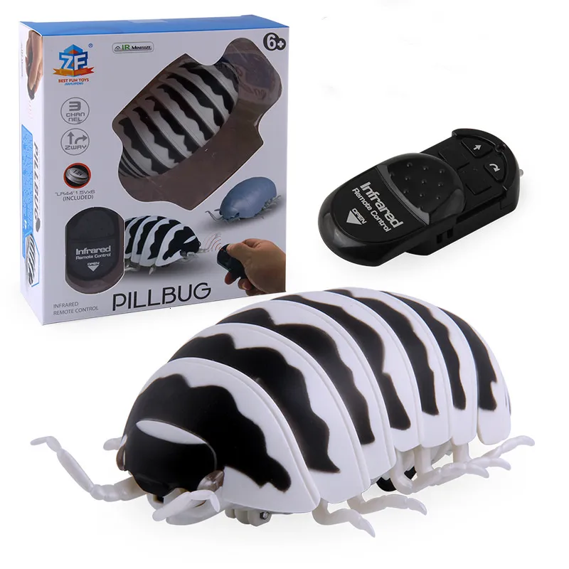 Electric/RC Animals Novely Funny Remote Control Insect Pillbug Plastic Infrared RC Bug Toys Children Jokes Prank Kids Gift 230724