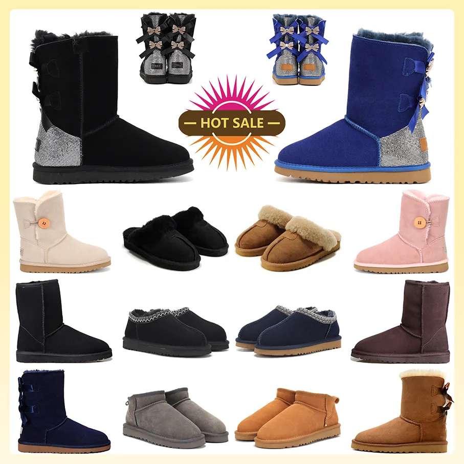 Tasman Chinelo Botas Australianas Femininas Deslizamento de Pele de Inverno Tornozelo Bota de Neve Clássico Mini Tornozelo Meia Joelho Preto Rosa Vermelho Cinza Marrom Botas