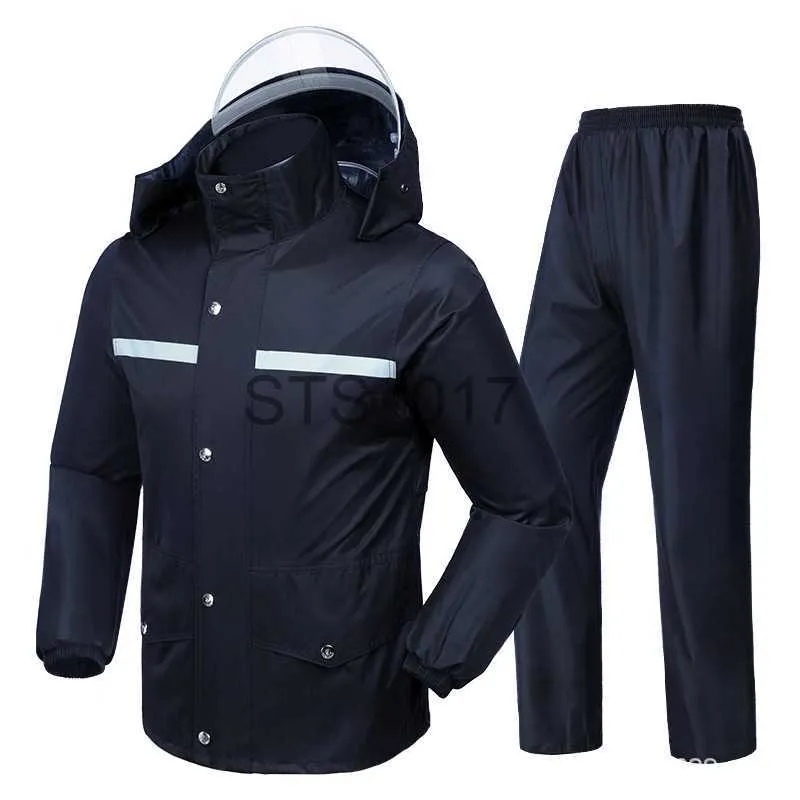 Regenjassen Regenjassen Pak Motorfiets Regenjas Broek Reflecterende Strip Poncho Waterdicht Regen et Fietsen Wandelen Beschermende regenkleding x0724